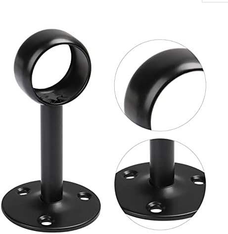 KAFENDA The diameter of 25 mm shower curtain closet rod frame pipe flange, socket, ceiling mounting bracket pipe fitting support, 2 pieces of stainless steel black surface treatment¡­