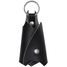 Bittwee Car Keychain, Leather Bat Shape Vehicle Key Chain, Automotive Keyring Holder Accessories, Universal for Most Cars White/Black