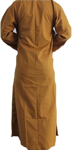 Robe de méditation Zen bouddhiste Kung Fu Shaolin en coton jaune taille L