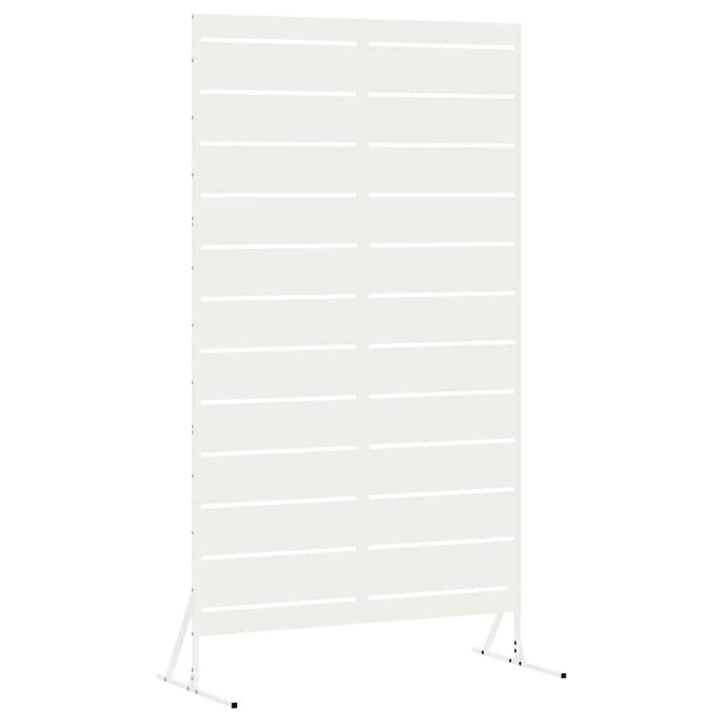 Privacy Screen White 100 x 50 x 180 cm Steel Outdoor Garden Fence Panel Modern Windbreak for Terrace Balcony Privacy Protection