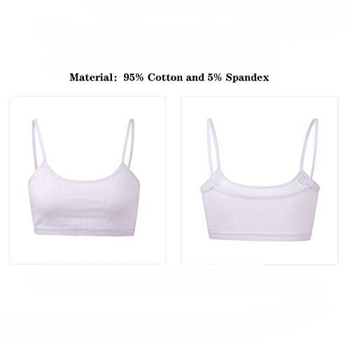 Zeilingery Training Bras For Girls Seamless Cami Bralettes Sports Vest,Condole Belt Girls Bra 8-12 Years (5Pack) #TOP3