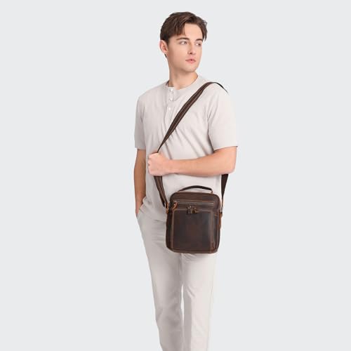 Vintage Leather Mens Purse Small Crossbody Messenger Bags for Men Shoulder Satchel Handbags for Travel and Work2