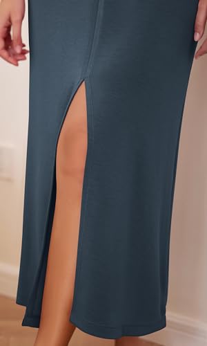 Image of ODODOS Modal Soft Front Split Midi Dress for Women, V Neck Sleeveless Casual Summer Tank Dress