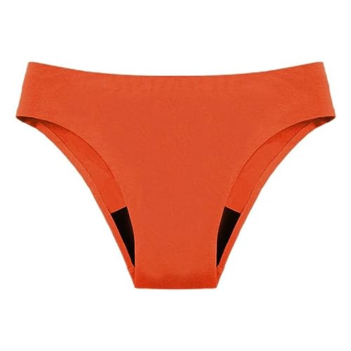 Bañador Menstrual Mujer Niña Adolescentes Bikini Menstrual Baño Traje De Baño Bikinis y Braguitas Ropa Interior Menstruales Cómodas Bikini Bottoms (Orange-b, XXXL)