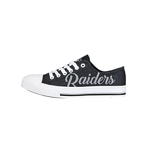 Image of FOCO Womens NFL Team Logo Ladies Fashion Color Glitter Low Top Canvas Sneakers Shoes