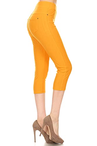 Image of Leggings Depot Women's Cotton Blend Stretch Pull-on Jeggings Casual Pants with Pockets (Available in Plus Size)