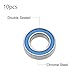 TOP-VIGOR 10Pcs MR148-2RS Deep Groove Ball Bearings, Z2 8mm x 14mm x 4mm Double Sealed Industrial Bearings, Chrome Steel Skateboard Bearings for Electrical Instrument Equipment, Blue