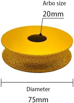 AASONS 15mm Diamond Profile Hand Half-Round Edge Blade Brazing Masonry Moulding Wheel, Inner Groove Grinding, Polish Wheel For Tiles, Marble, Granite, Stone, Rock, Etc | Size – 3”(75mm), Bore – 20mm