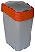 CURVER | Poubelle Flip Bin 50L, Argent/Rouge, Inside Refuse, 29,4x37,6x65,3 cm