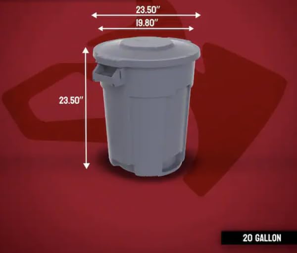 Grey Commercial Outdoor Trash Can with Domed Lid (2-Pack) - 20 Gallon FP63117