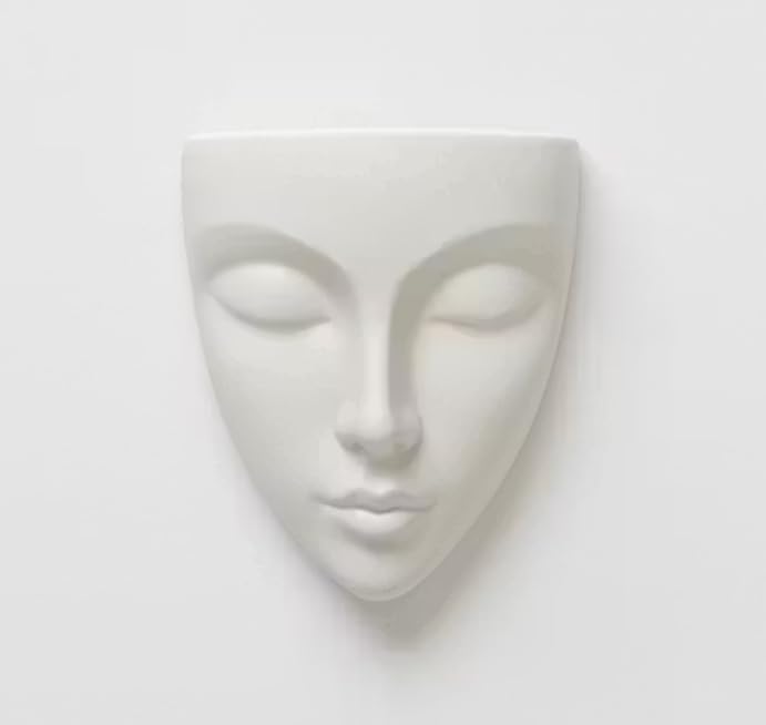 Image of Wall Mounted Face Planter Set, Black and White, Decorative Indoor Plant Holder, Modern Home Decor, 2 Pieces (Plastic)