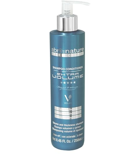 Shampoing volume cheveux fins abril et nature hydratation acide hyaluronique 250ml