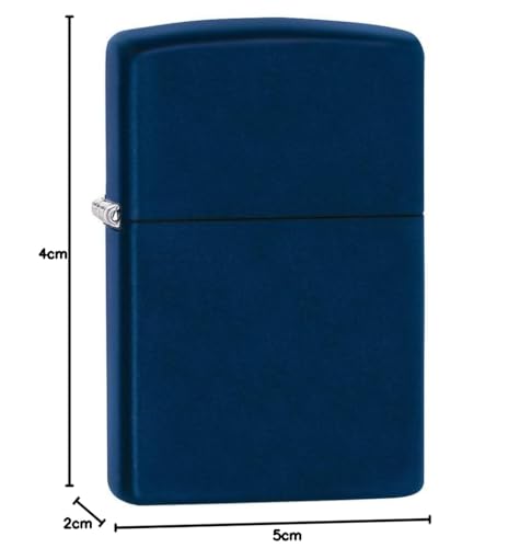 Image of Zippo Classic Navy Matte Windproof Lighter - Smooth Blue Finish, Refillable, (BIS Certified)