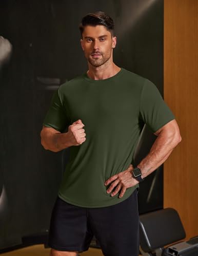 Image of COOFANDY Mens Muscle T Shirts Short Sleeve Slim Fit Tshirts Gym Workout Athletic Crewneck Shirt