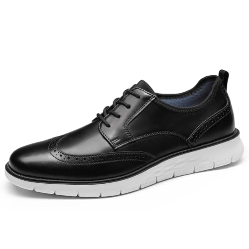 Best Men's Dress Shoes Under $100: Style & Comfort 11 Mens Comfortable Dress Shoes, Oxford Breathable Dress Sneakers Lightweight for Men, Business Casual Shoes with Wingtip for Office Walking Black