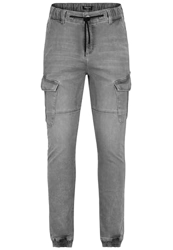 Jogger Jeans Hommes Sublevel avec Taille Élastique et Poches Cargo en Denim Souple