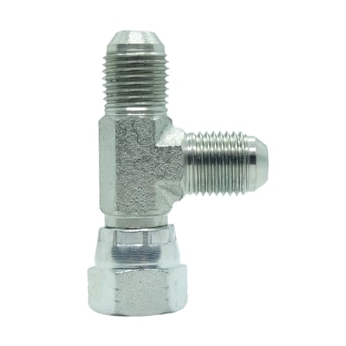 Image of 1 Piece Steel JIC Flare Tube Fitting,Tee Swivel Run 3 /8 JIC (9 /16 inch-18 Threads)