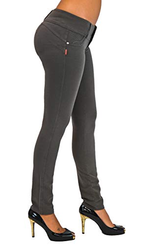 Shaping Pull On Butt Lift Push Up Yoga Pants Stretch Indigo Denim Skinny Jeans3