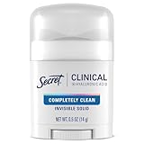 Secret Clinical Strength Antiperspirant Deodorant for Women, 100hr Sweat & Odor Protection, 3X Stress Protection with Hyaluronic Acid, PH Balanced, Invisible Solid, Completely Clean Scent, 0.5 oz