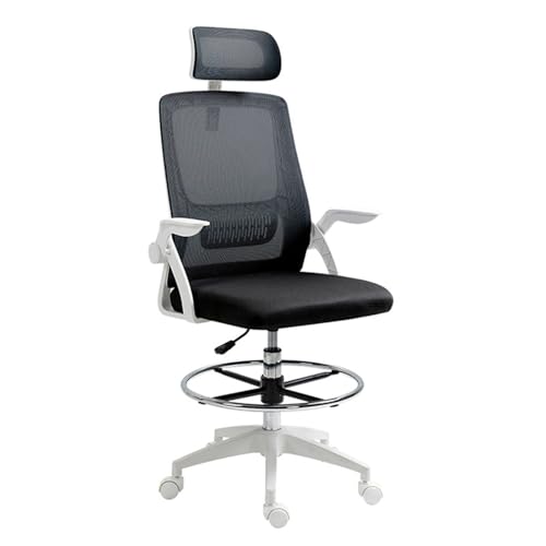 Silla De Oficina Ergonomica Con Reposapiés Silla Reposabrazo Ajustable Abatible Silla Oficina Trabajo Con Reposacabeza Ajustable Soporte Lumbar Malla Transpirable Silla Giratoria ,One Size,Black