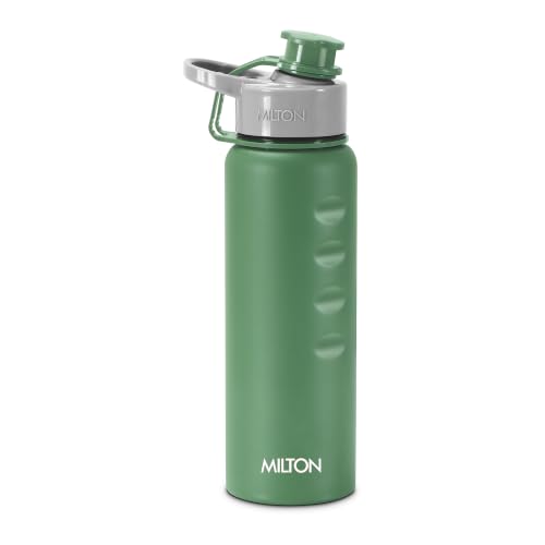 Image of MILTON Gripper 750 Stainless Steel Water Bottle, 750 ml, Green | Leak Proof | Easy Grip | Light Weight | Easy to Carry