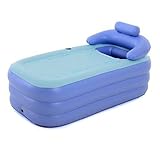 Bomba eléctrica Bañera inflable Bañera plegable PVC Adultos Bañera Azul