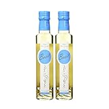 Messino Vinagre Blanco con Albahaca 2 x 250 ml (500 ml) – Vinagre de Vino Blanco Aromatizado con Albahaca Griega – Sin Azúcar Añadido, Vegano – Ideal para Ensaladas y Cocina Gourmet