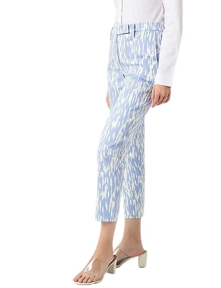 Image of Marks & Spencer Womens Printed Mid Rise Slim Fit Trouser