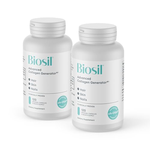 Biosil Collagen Booster Supplement - 120 Original Capsules - Patented ch-OSA Activator for Skin, Hair, Nails & Joints - Supports Natural Production - 60-Day Supply