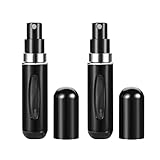 Fivexing 2Pcs Refillable Perfume Atomizer Bottles，Portable Mini Separate Perfume Bottle，Travel and Outings Spray Boxes Dispensers 5ml/0.2oz(Black)