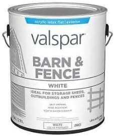 Valspar Paint BARN Fence Latex WHT GA 28603.007