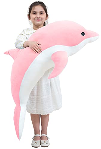 Kekeso DelfíN Juguetes De Peluche Encantador Animal Suave Abrazando Almohada DelfíN MuñEcas para NiñOs NiñAs CojíN para Dormir Regalo (50cm/19.68in, Rosa)