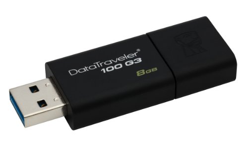 Kingston Digital 8GB 100 G3 USB 3.0 DataTraveler (DT100G3/8GB), Black