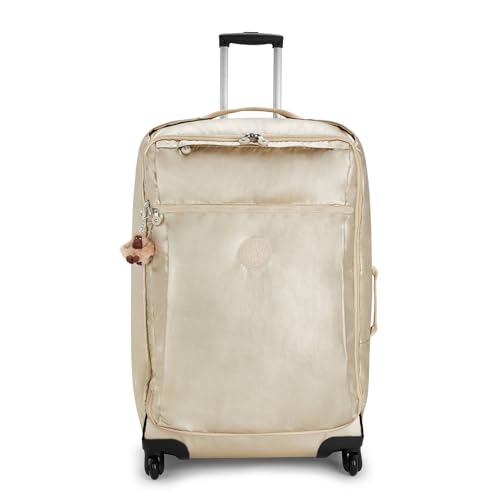 Kipling Women’s Darcey Small 22-inch Softside Carry-on Rolling Luggage, Nylon, 360 Degree Spinning Wheels, Starry Gold Metallic, 14''L x 22''H x 9.5''D, Women’s Darcey Small 22-inch Softside Carry-on
