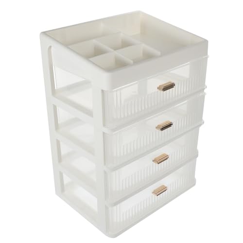 SMASOLO 卓上収納ケース 引き出し式デスクオーガナイザー 化粧品収納ボックス 小物整理に 透明抽?デザイン 省スペースでメイク道具や小物