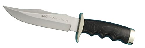 MUELA BUFALO-17M Cuchillo de caza de hoja fija con funda de cuero, 4-7/8 pulgadas