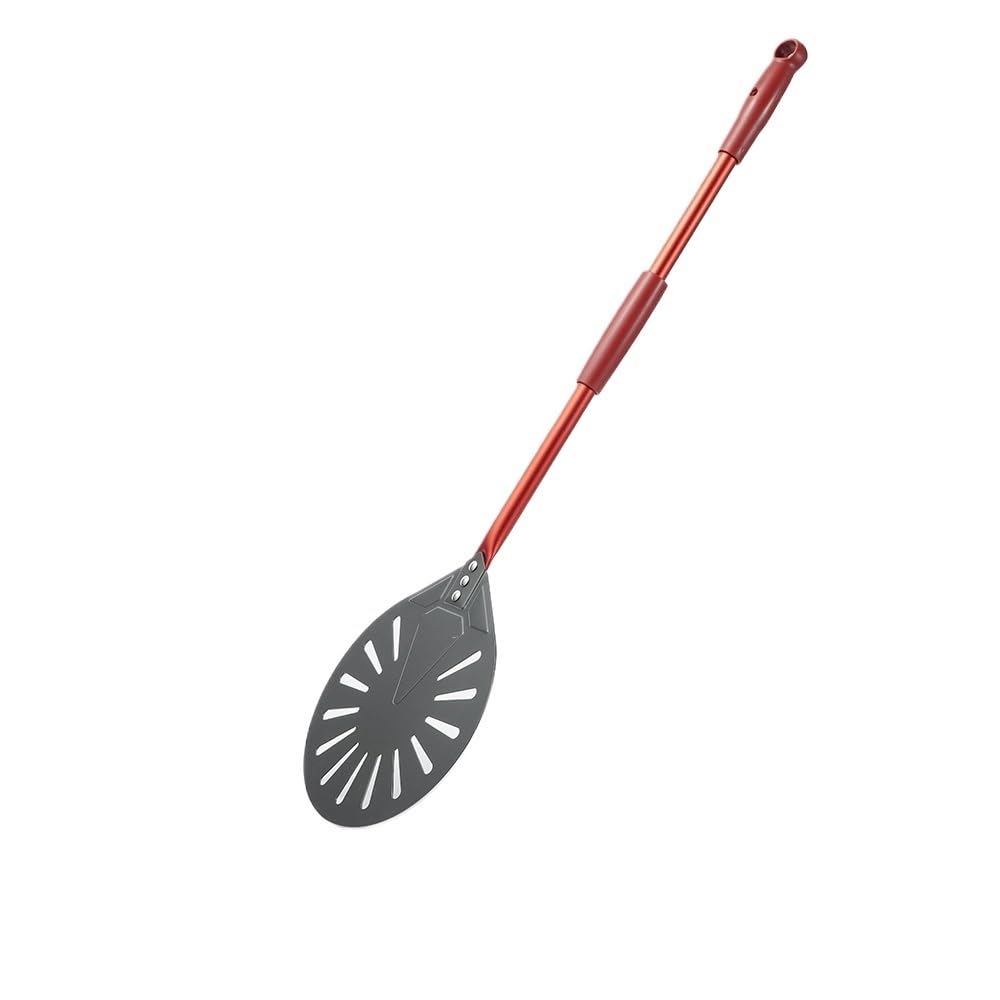 Pala Per Pizza Pala for pizza in acciaio anodizzato duro da 9 pollici, pala for perforata con manico in legno(120 cm)