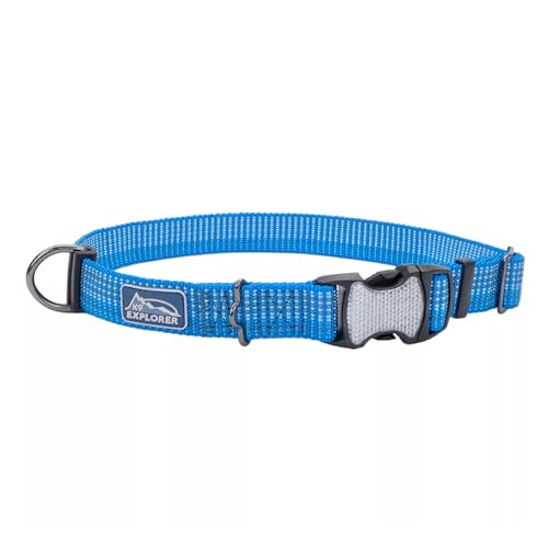 Coastal Pet - K-9 Explorer - Brights Reflective Adjustable Dog Collar, Lake, 5/8" x 10"-14"