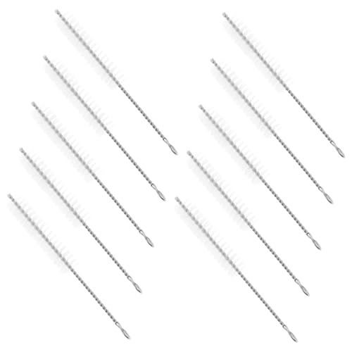STOBAZA Lab Glassware Cleaning Brush Set 10pcs Test Tube Brush White Nylon Construction for Flask Bottle Cleaning