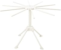 Vista 4 de Cambom Escurridor de pasta plegable - Estante de secado de fideos espaguetis con asas de 10 barras, color blanco