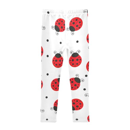 Ladybirds Flying Girls Leggings,Workout Leggings for Girls Toddler Athletic Legging Size for 3-10T2