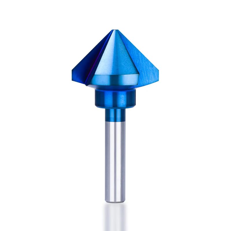 Cortador De Chaflán De 3 Flautas, Broca CNC 90D HSS, Cortador De Agujeros De Metal Y Madera Con Revestimiento Nano Azul, Broca Avellanadora,50,0 Mm