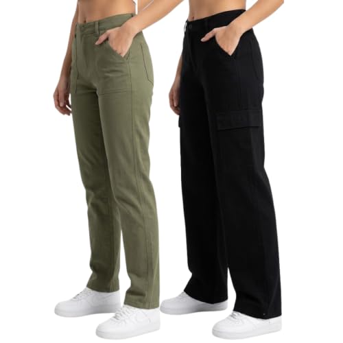 Image of GRECIILOOKS Cargo Pants For Woman | Trousers For Womans |High Waist Cotton Trouser for Women - Flared Parachute Pants with Side Pockets |Womens Cargo Pant | Elegant for College & Events (Available in Plus Size)