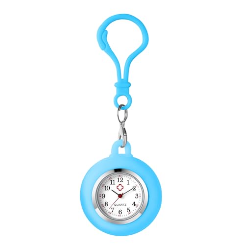 Image of Lancardo Clip-on Silicone Pocket Watch: Backpack Buckle Watch for Men Women Nurse Doctor Climber Out Door Activities Christmas