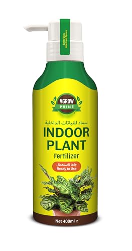 Vgrow Ready-to-Use Indoor Plant Fertilizer - 400ml Pump Feed Bottle Balanced NPK for All Indoor Plants