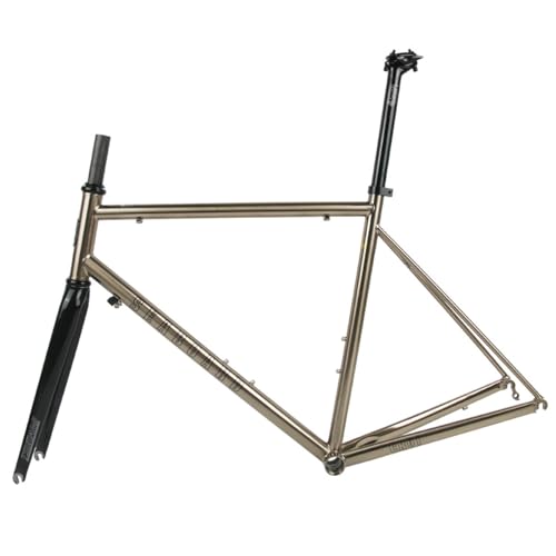 700C [hoCNt[Zbg 44cm 47cm 50cm 53cm 56cm Cr-Mo X`[t[ J[{tH[N C/u[L NCbN[X 100/130mm(Silver,53cm)