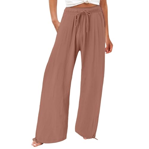 Pantalon de tous les jours femme ample et confortable à taille élastique