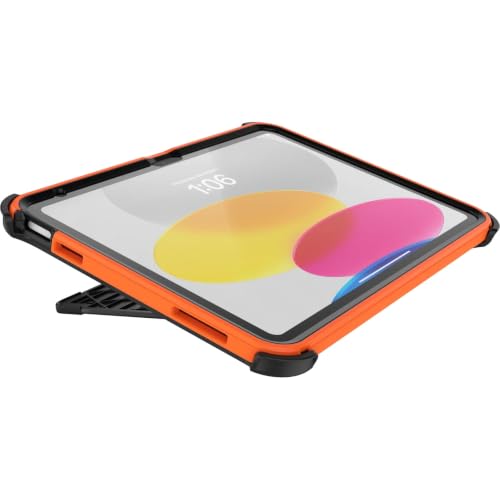 Image of OtterBox iPad (A16) & iPad 10th Gen (Only) Defender Series Case - High Visibility (Orange) - Multi-Layer Protection - Four Position Stand - Built-in Screen Protector, Port Covers, Apple Pencil Storage