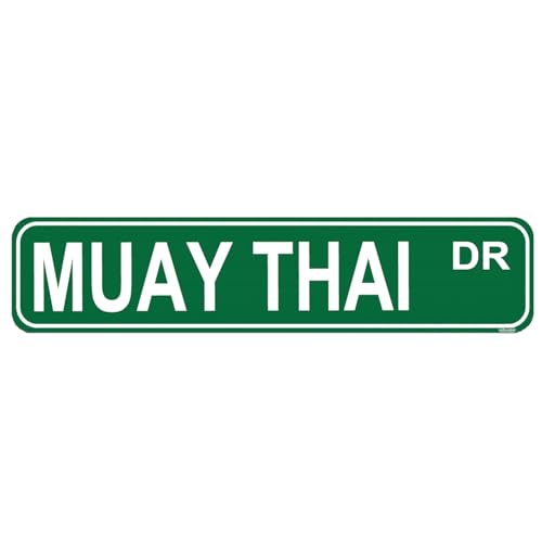 Muay Thai Street Sign - Rustic Metal Wall Decor for Martial Arts Gym, or Bar - Thai Boxing Fan Gift 16