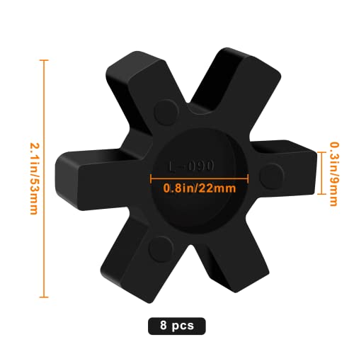 Lovejoy 61450 Size CJ 38 Curved Jaw Coupling Spider, Urethane - 92 Shore A, Yellow, 1680 in-lbs Nominal Torque, 7100 rpm Max Rotational Speed